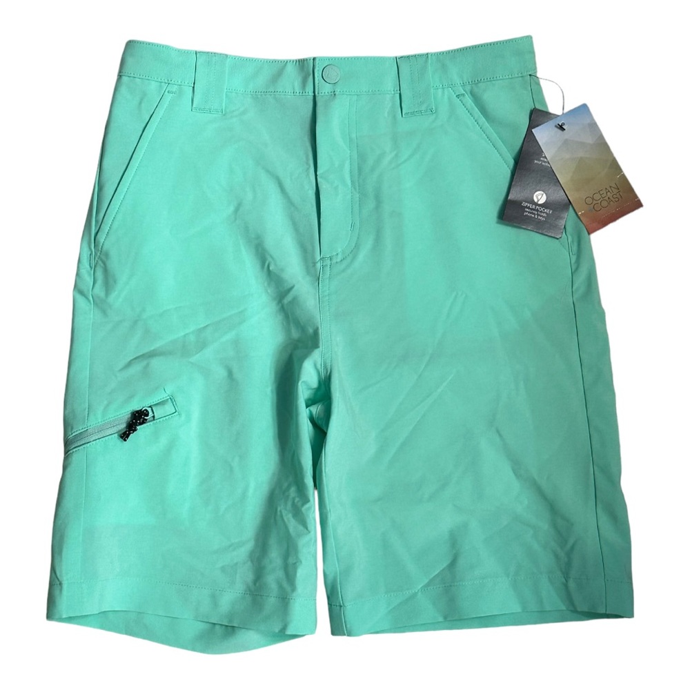 Ocean + Coast Boy’s Aqua Fleur Hybrid Cargo Shorts NWT